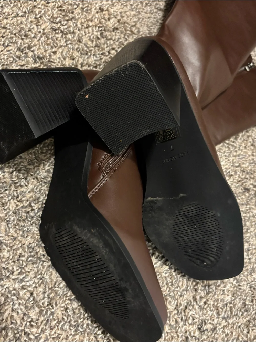 Princess Polly Brown Over-The-Knee Block Heel Boots